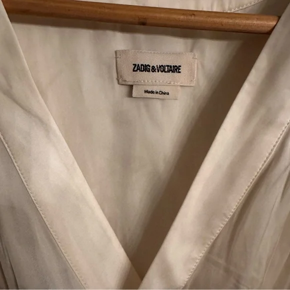 ZADIG‎ & VOLTAIRE Telia V-Neck Satin Blouse